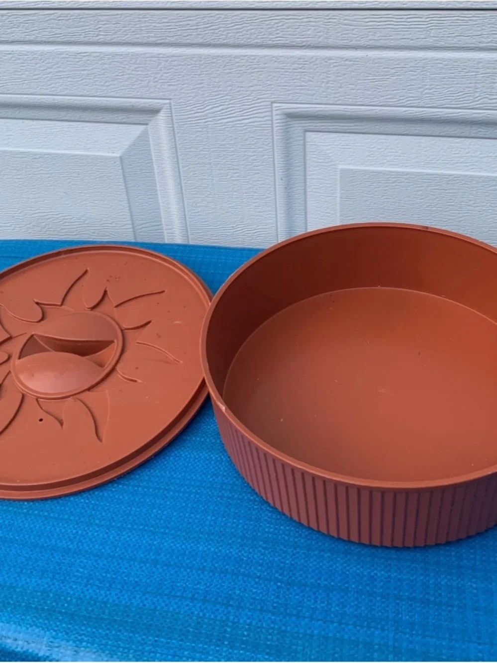 Nordic Ware Terracotta Silicone Food Cover with Sunburst Design